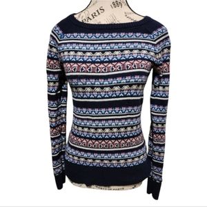 Merona Multi-Stripe Crew Neck Light Knit Sweater Small
